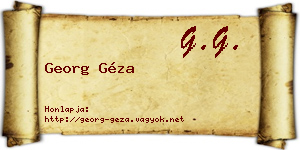 Georg Géza névjegykártya